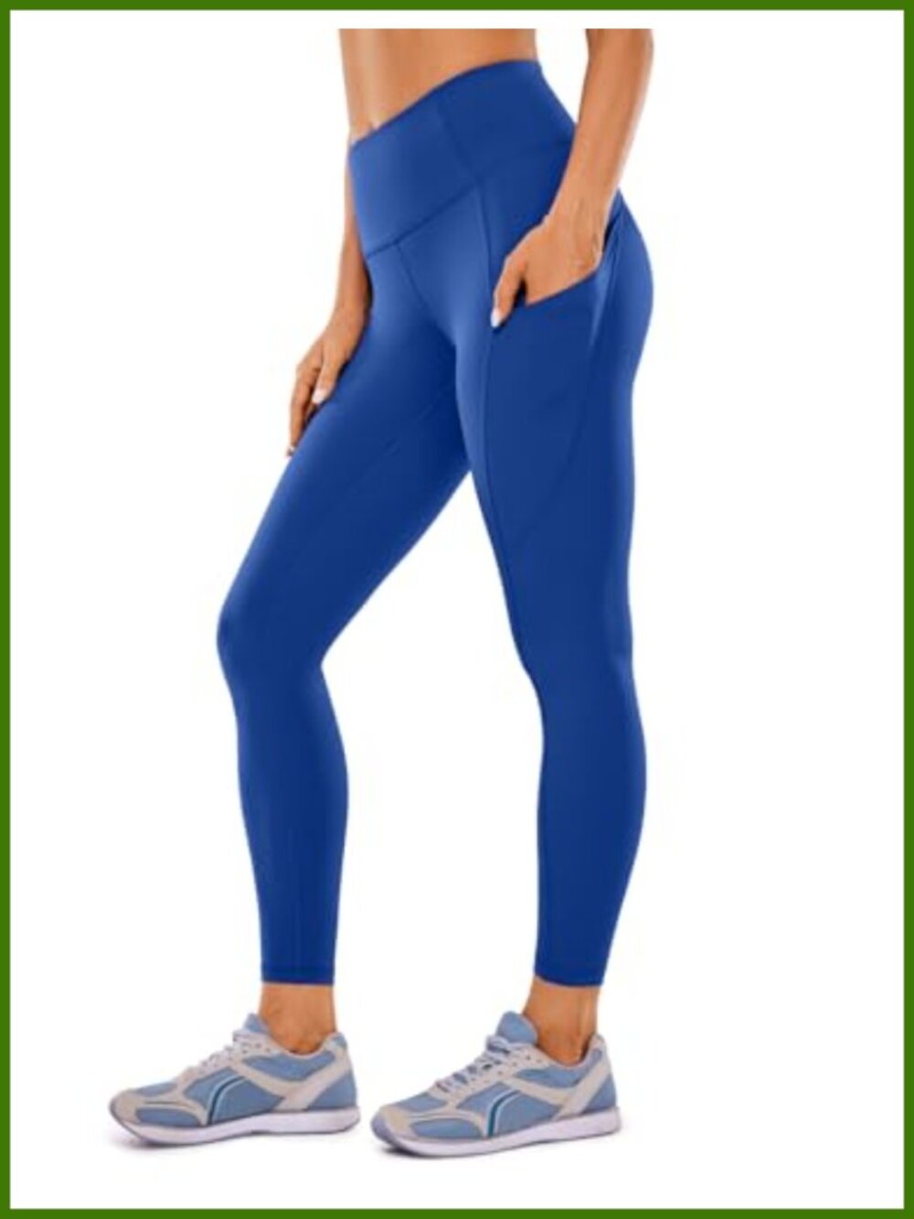 High Rise Yoga Leggings with Pockets 7/8 Ankle Length Compression
